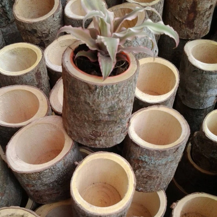
Natural garden decor wood planter pot 