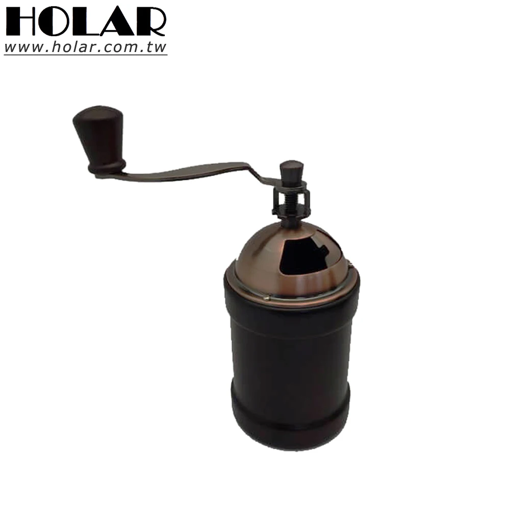 [Holar] Taiwan Made Brown Hand Crank Coffee Grinder Coffee Mill with Rubber Wood