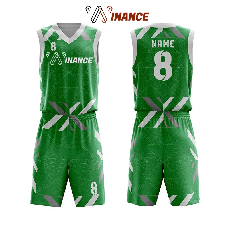 Wholesale 100% polyester custom reversible basketball uniform jersey set