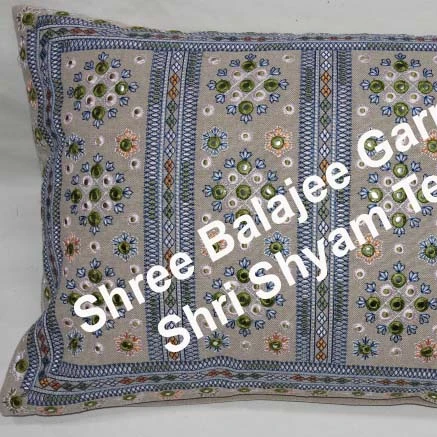 Colorful Decorative Embroidered Bohemian Couch Pillow Throw Blue  Pillow Suzani Embroidered Accent Sofa Pillow Cover