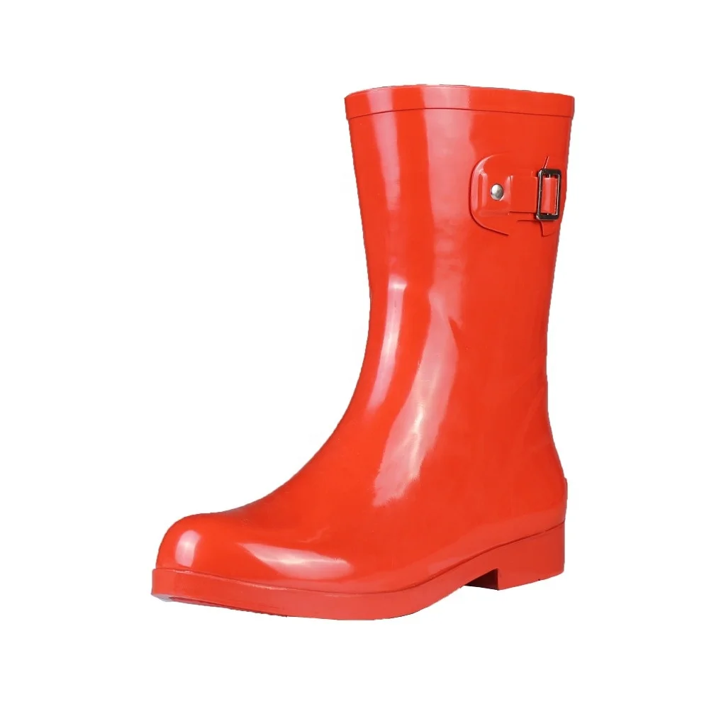 
china design your own colorful silicone rubber wellington women rain boots with buckle ladies fashion gumboots 