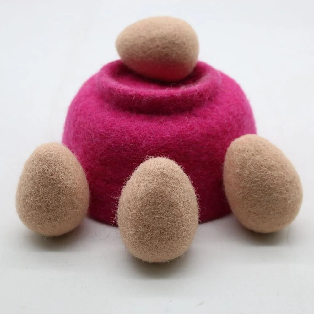ECS-020, Plain Easter Egg, Made from 100% Eco-friendly New Zealand Wool, Felted by Skilled and Talented Women Artisans of Nepal
