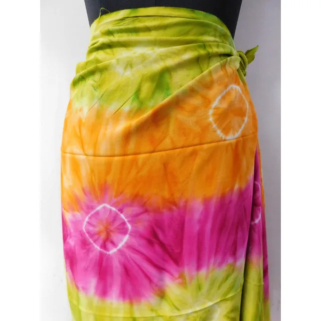 Women Beach Wear Tie Dye Rayon Fabric Sarong Pareo