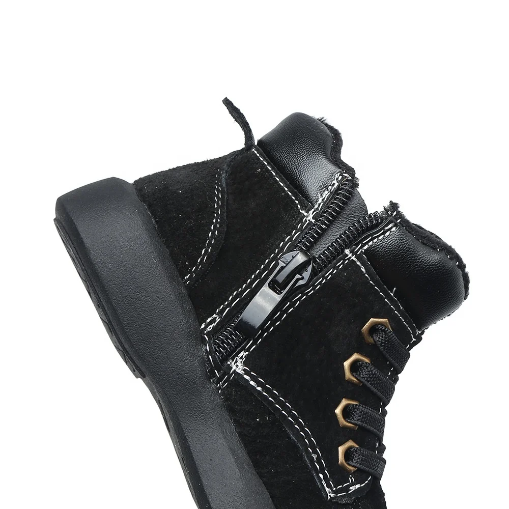 latest black lace up zip up toddler boy ankle boots