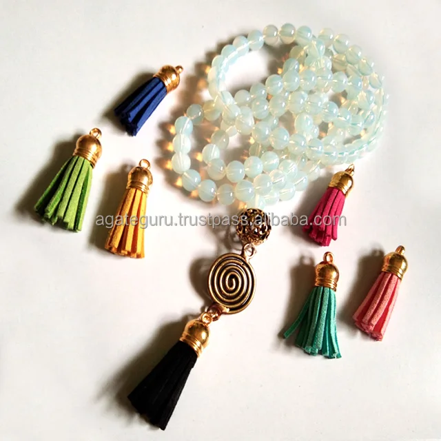 Opalite beads With jap mala Temple Jeweler Wholesale Crystal For Reiki Healing And Crystal Healing Stone