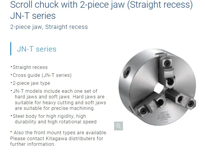 Japanese high accuracy scroll lathe chuck JN-T series produced by Kitagawa