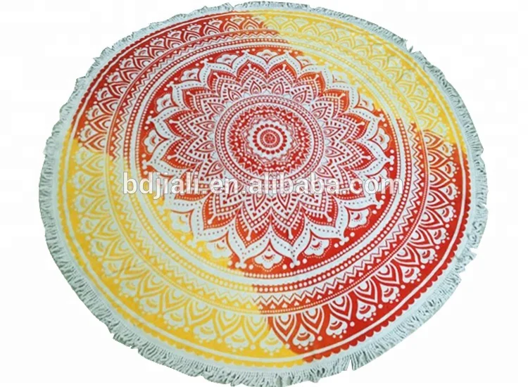 2022 Popular Cotton Round beach towels with Tassel, discount beach towel
