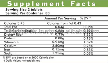 
Organic Barley Grass Tablet - Alkalizing & Detox-60 Tablets 