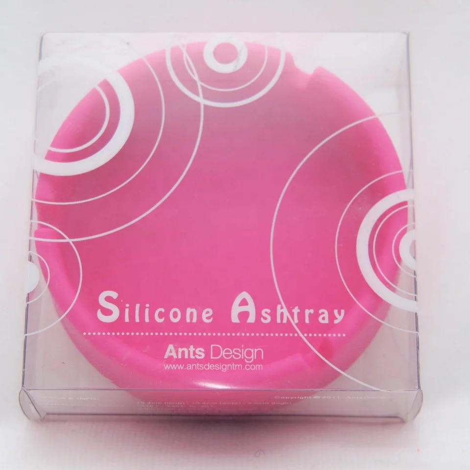 
High quality novelty colorful silicone round ashtray 