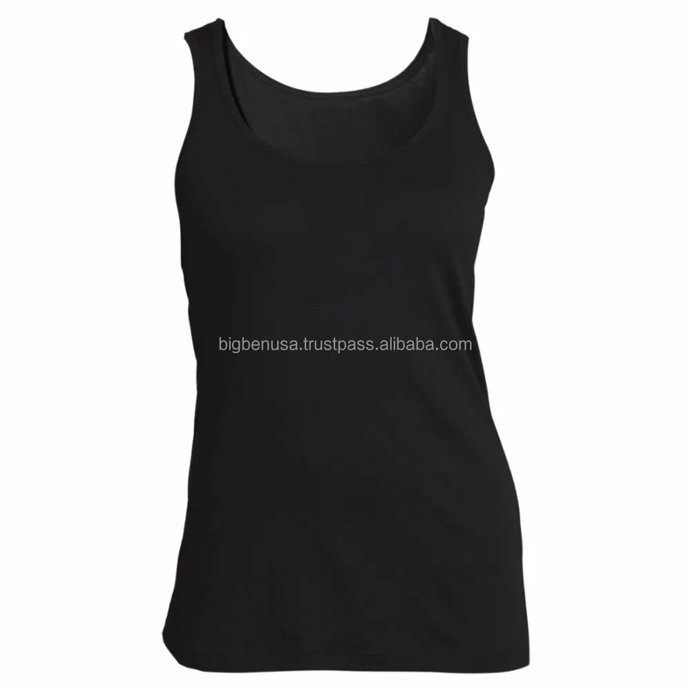 Hot sales 100 Cotton cheap plain woman dress tank top, Ladies Singlet Tops