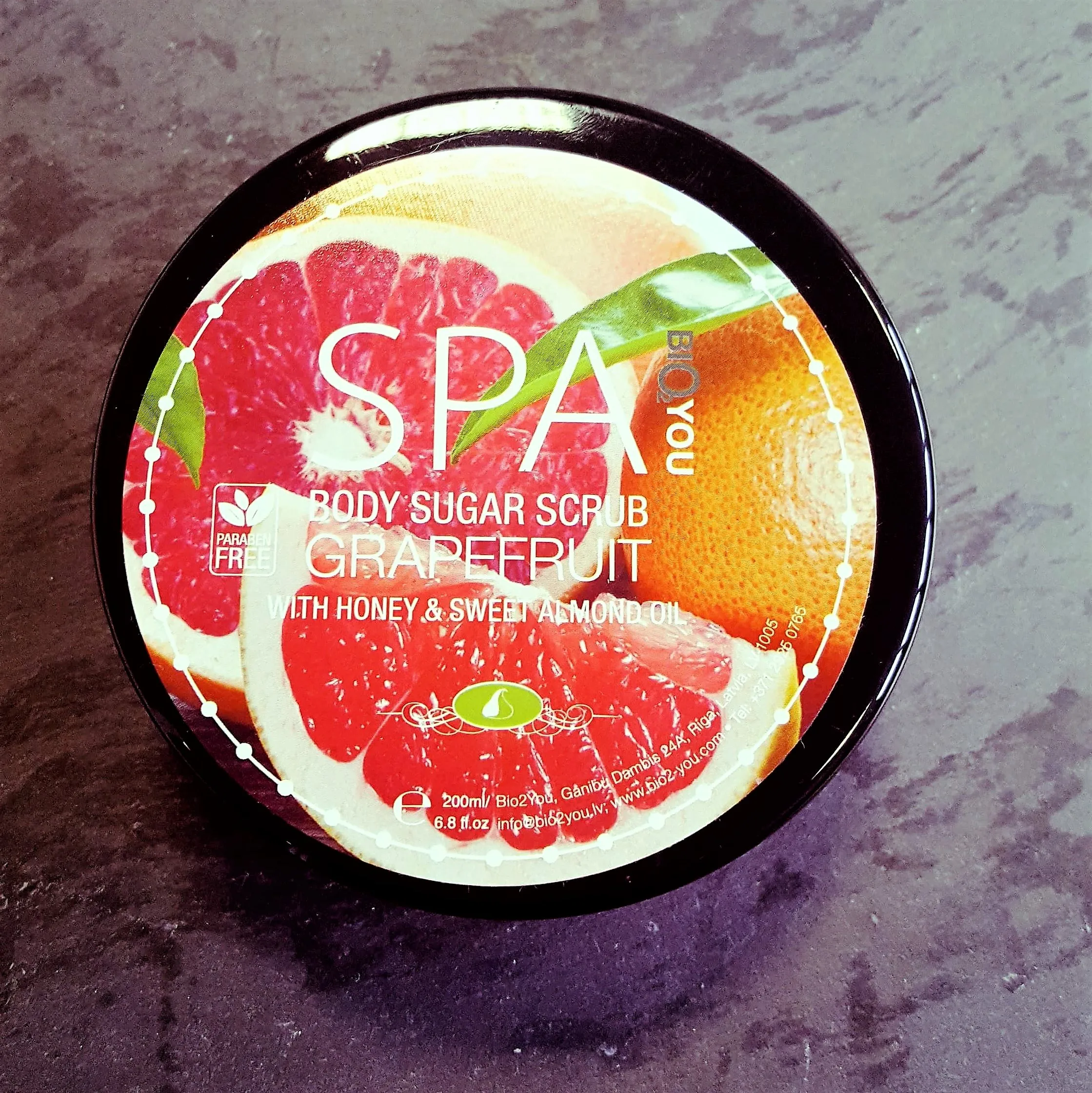 NATURAL MASSAGE SUGAR BODY EXFOLIATING  SCRUB GRAPEFRUIT  with honey and sweet almond oil