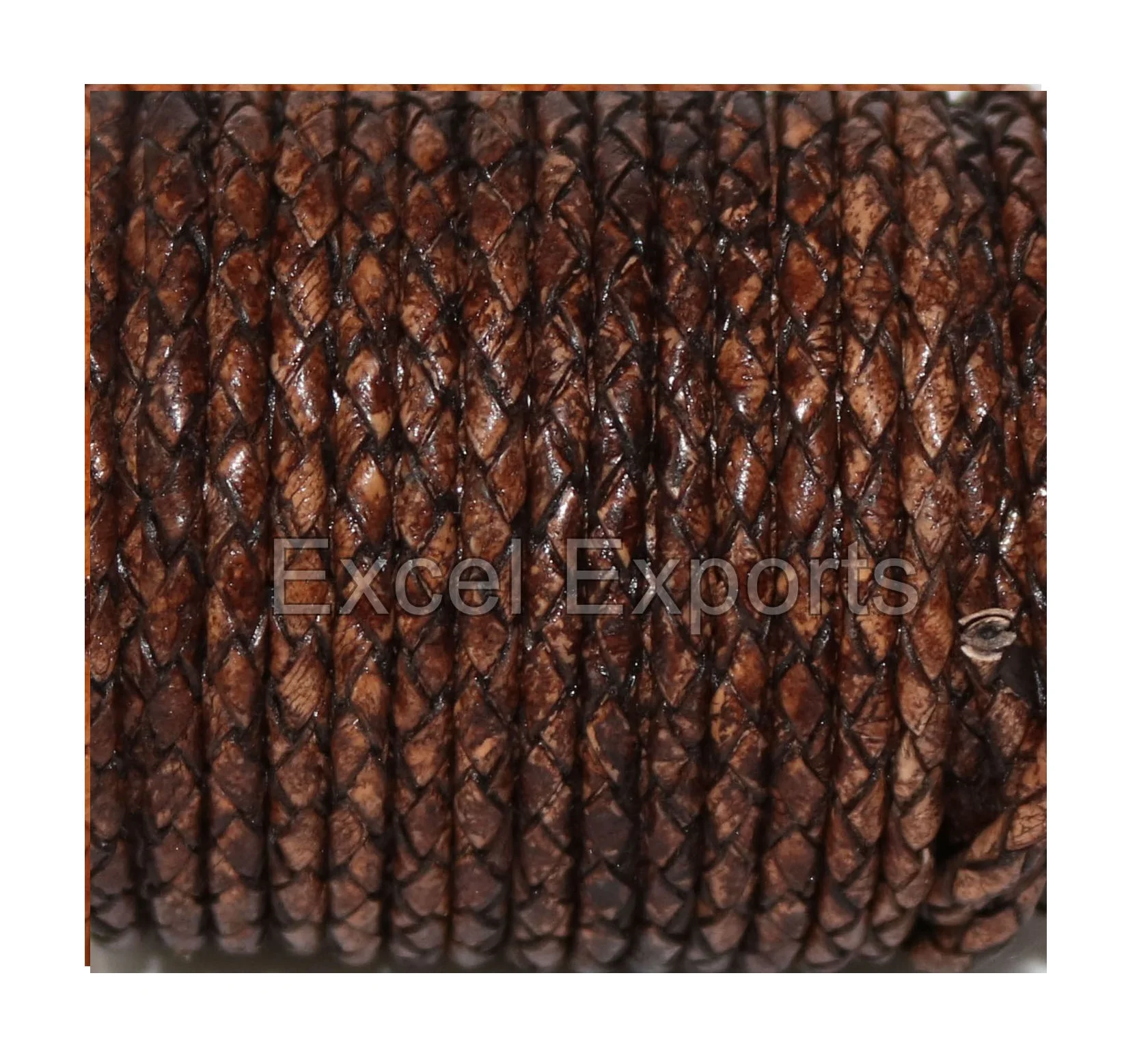 Braided Leather Cord for belting decoration crafting - Silver Metallic sizes 3mm 4mm 5mm etc. from wholesale supply