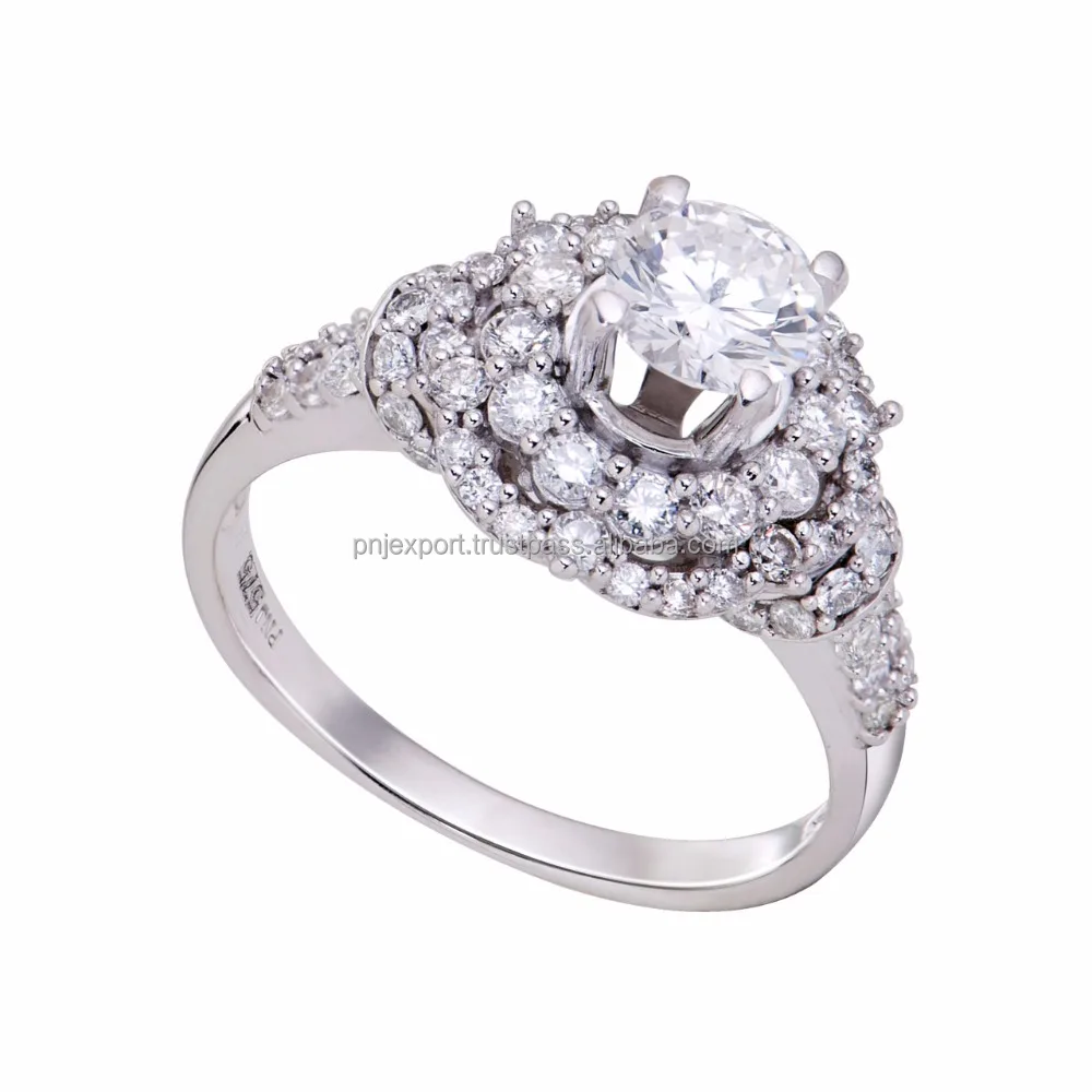 Natural Diamond Women Jewelry Set Jewelry Manufacturer Wholesale 14K Gold White Round Brilliant Cut