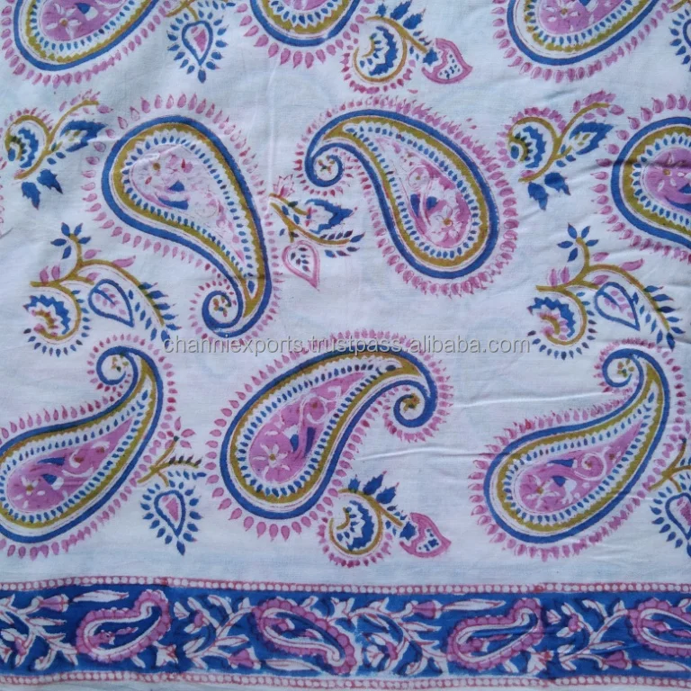 Cotton Hand Block Printed Fabric For Multipurpose Use For Women Clothing, Bag, Dress & More Floral Printed Cotton Fabric