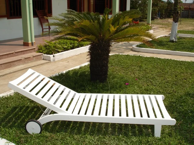 Deck Chair Wood Sun Lounger Outdoor Outdoor Furniture Modern Solid Wood Oil/ PU Paint, Relax Bed, Acacia