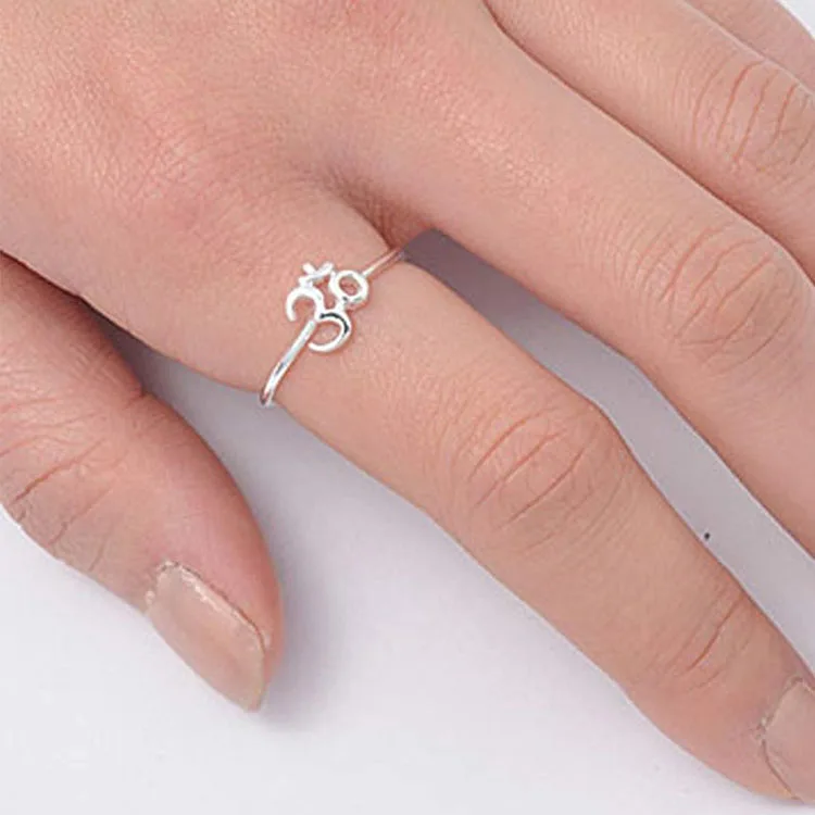 925 Sterling Silver Om Sign Rings for women