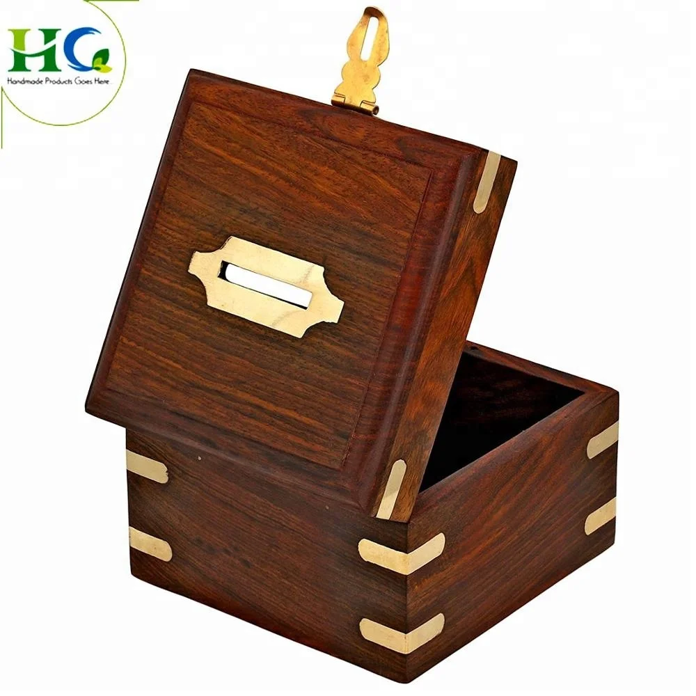Wooden Square Shape Money Bank/Piggy Bank/Coin Bank