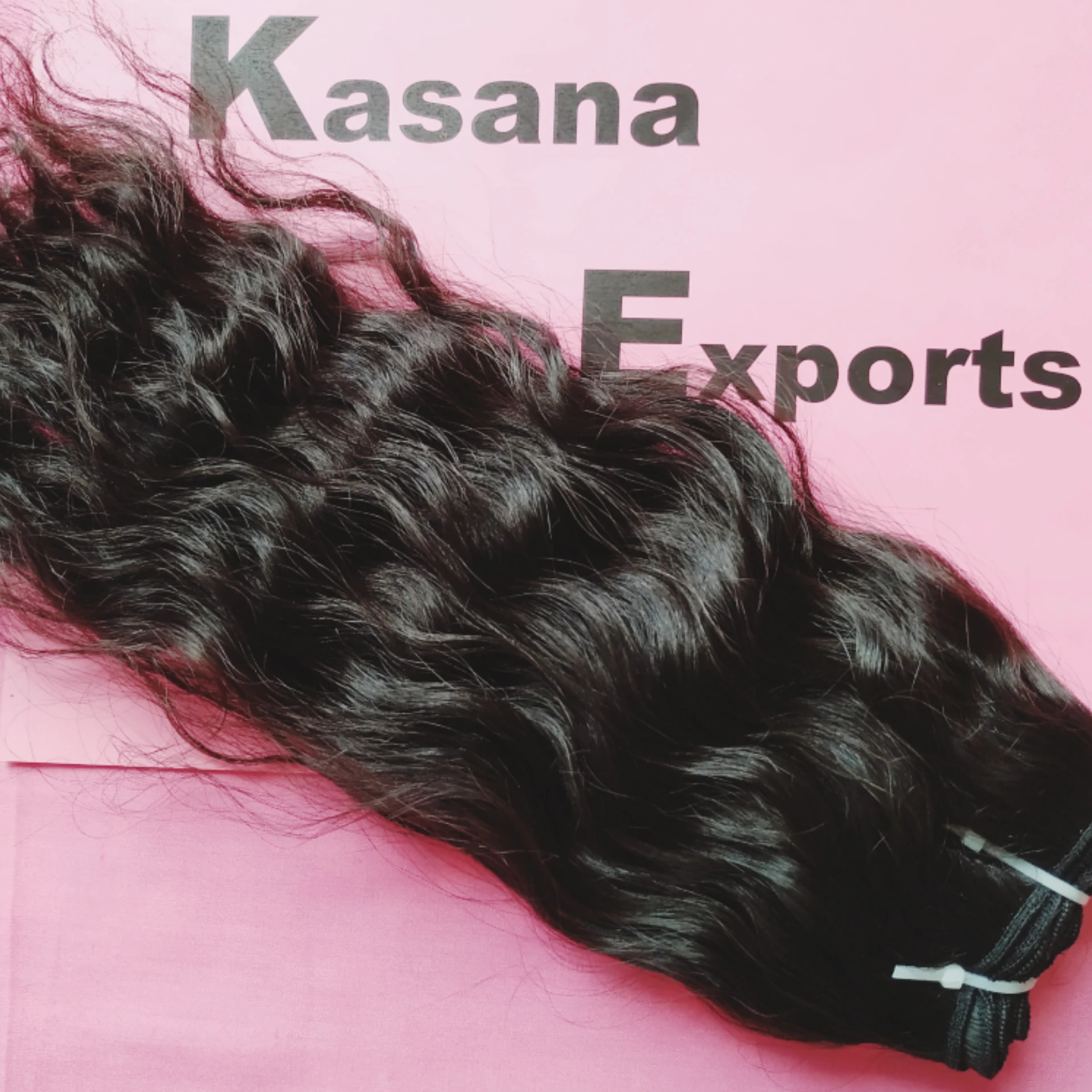 Raw Cambodian Virgin curly silk human Hair Kasana Exports India