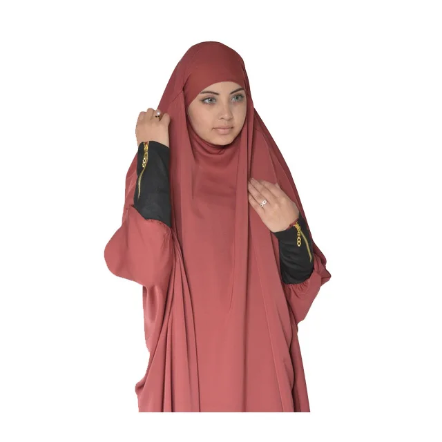 
Islamic Wholesale Jilbabs Zipper Sleeves Overhead 