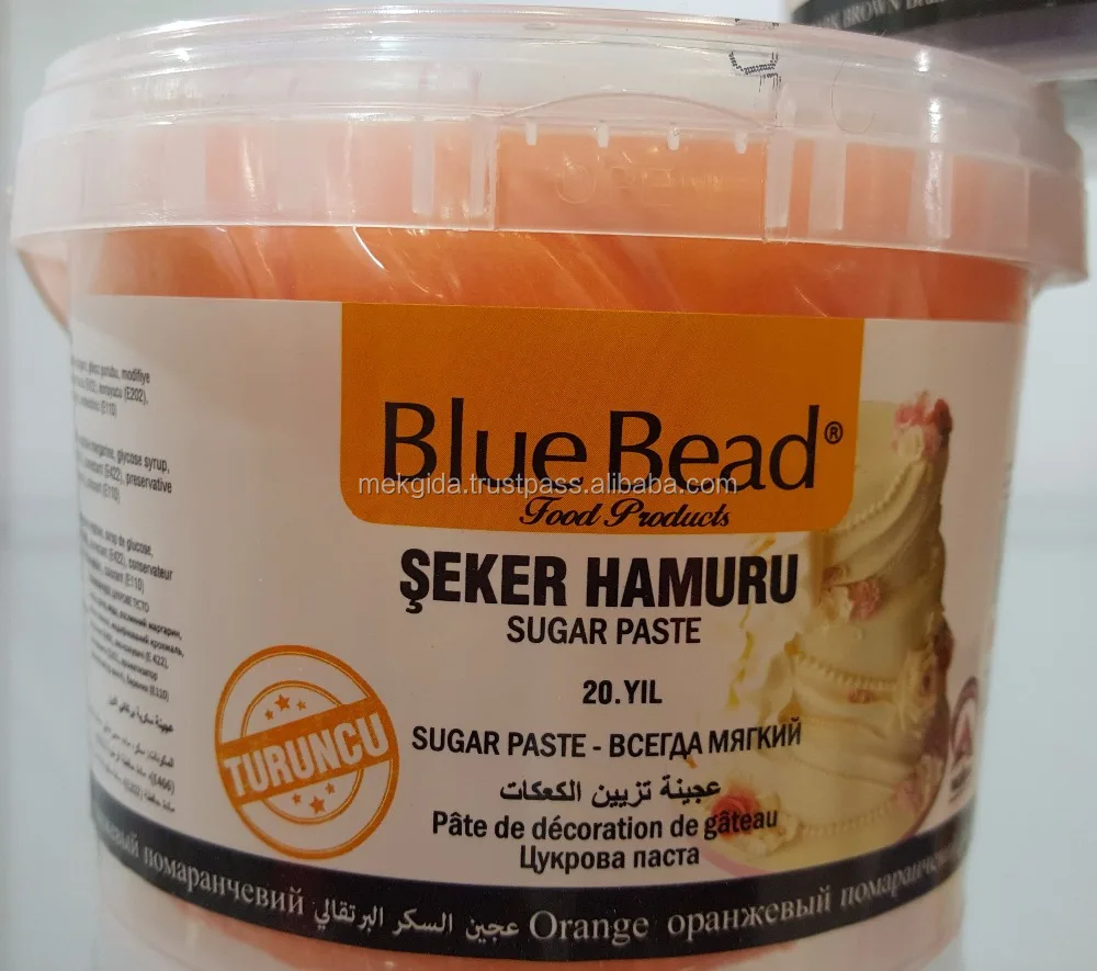 Blue Bead Orange Edible Sugar Paste Fondant For Cake Decoration