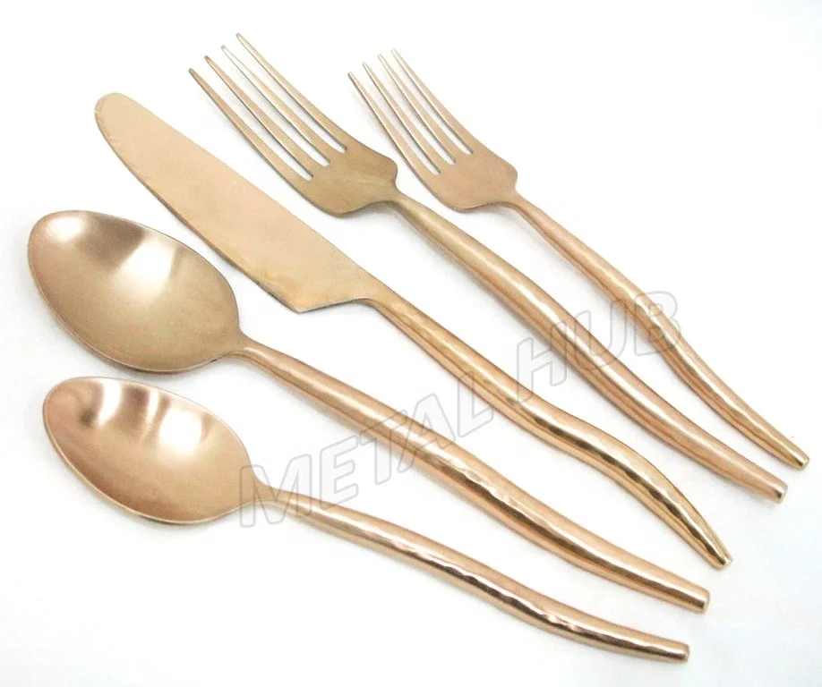 Luxury Gold Plated Cutlery,Wedding Gold Flatware,Matt Gold Plated Cutlery
