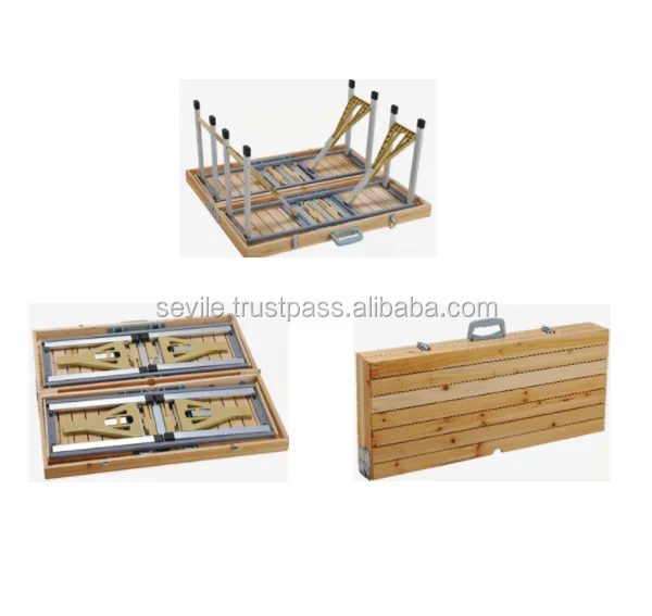 Best Selling Outdoor Patio Table With 4 Chairs, Foldable Wooden Picnic Table Set