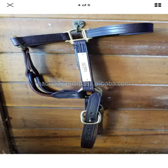 HORSE Deluxe Leather size /Horse Horse Leather Bridle/Lovely and Higher Quality ROLLED Brown Leather In Hand Arabian Show Halter