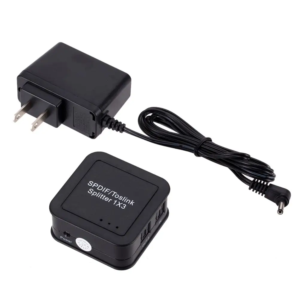 SPDIF Optical Audio Splitte1x3 with Remote Control Digital TOSLINK Switch