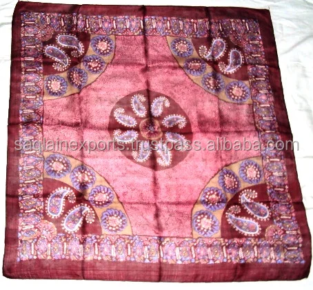 Beautiful Silk Scarves 100% Silk Square Scarf Woman Fashion Batik Print Silk Neck Wear Summer Beach Stole Square Custom Scarves