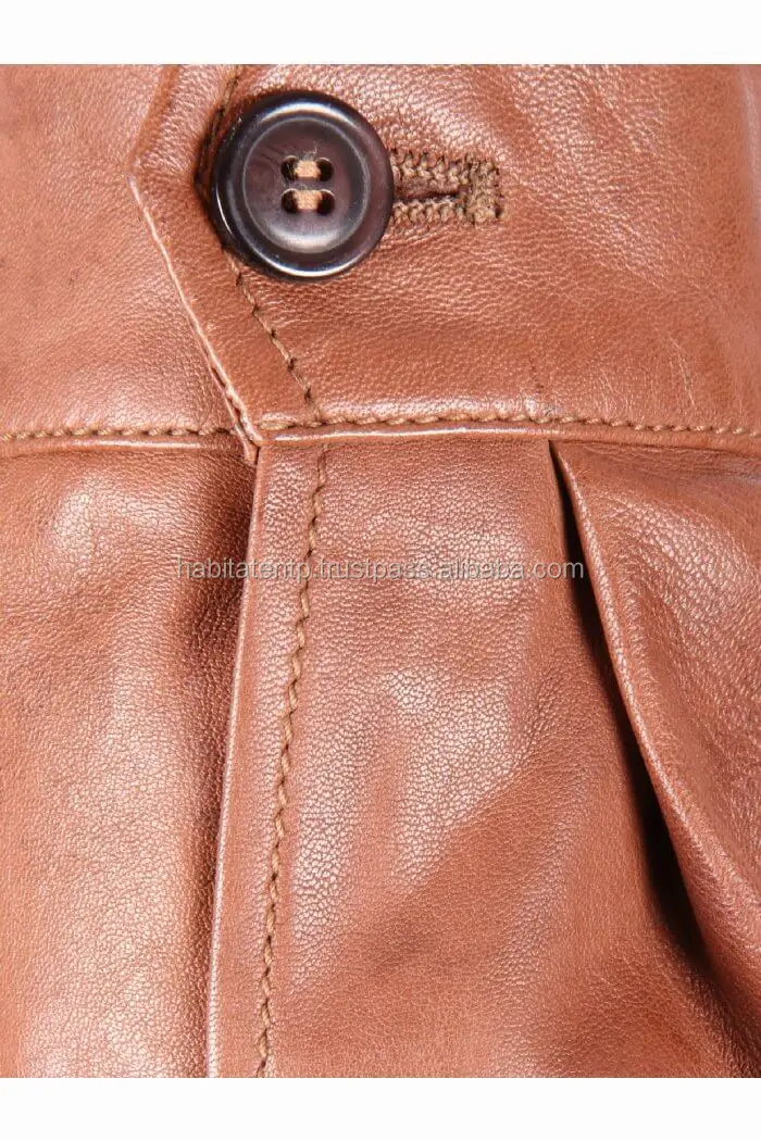 Wholesale Brown Pure Sheep Soft Leather Jacket for Men
