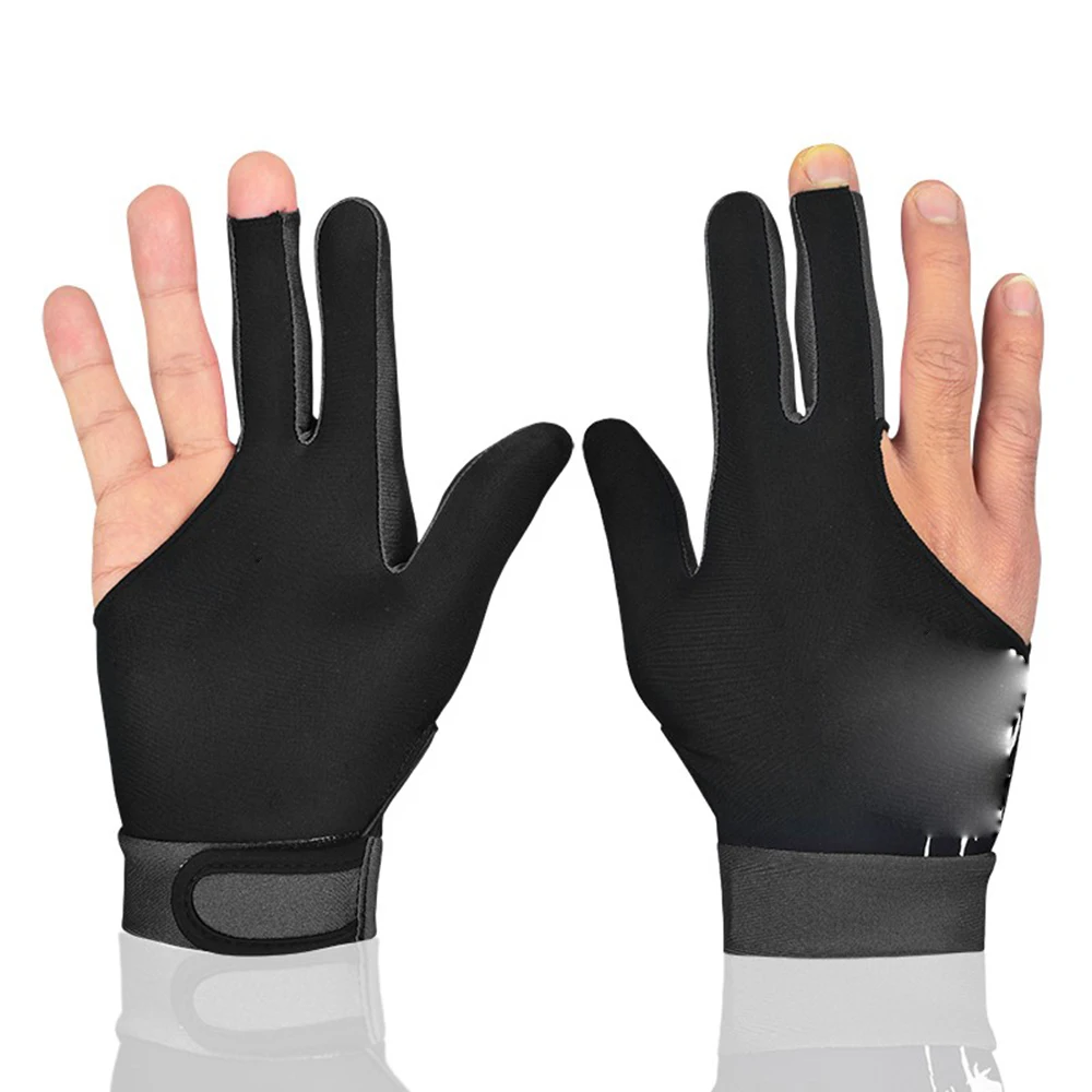 Half Billiards Economic Billiard Gloves 3 Finger 100% Spandex Snooker Gloves