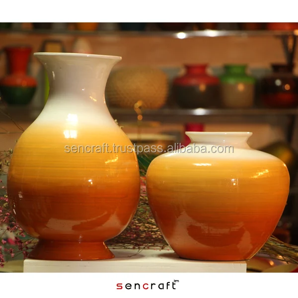 
Color spun bamboo vase, decorative vase from Vietnam 
