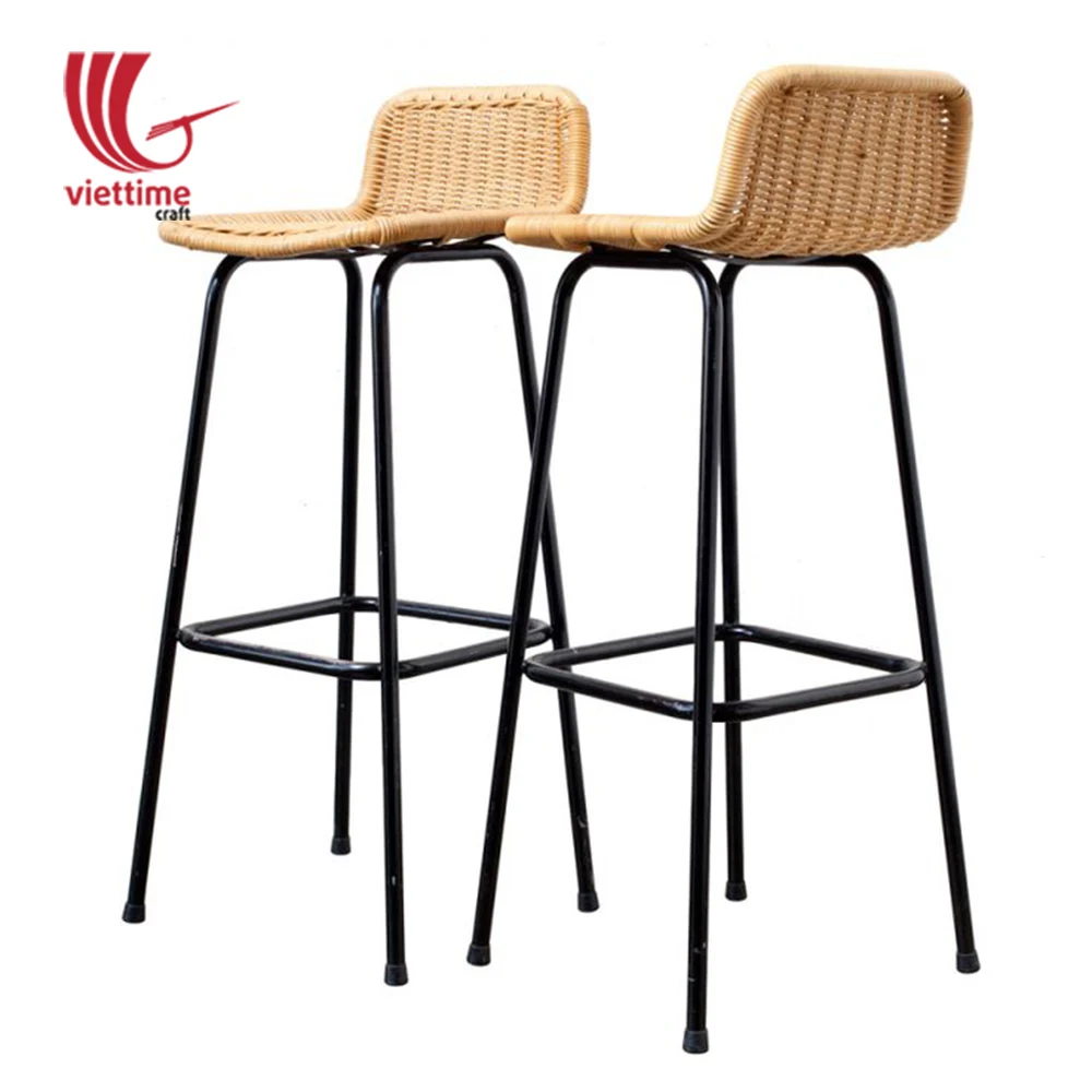 Rattan bar stool/ Natural woven bar chair