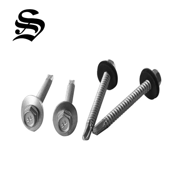 
High strength ind hex head metal TEK self drilling screw with EPDM washer 