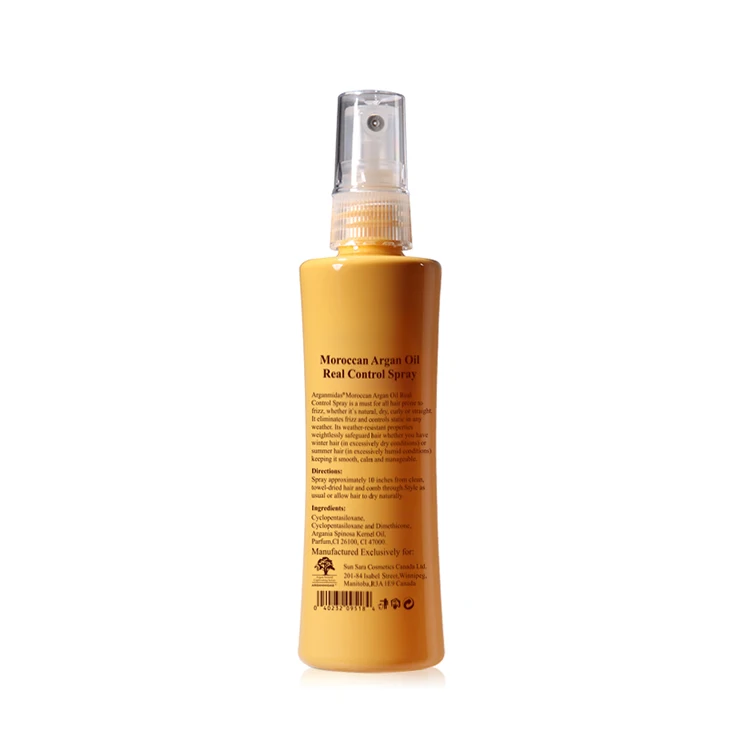 Anti Frizz Argan Oil Detangler Private Label Sheen Styling Freeze Repair Shine Hair Spray