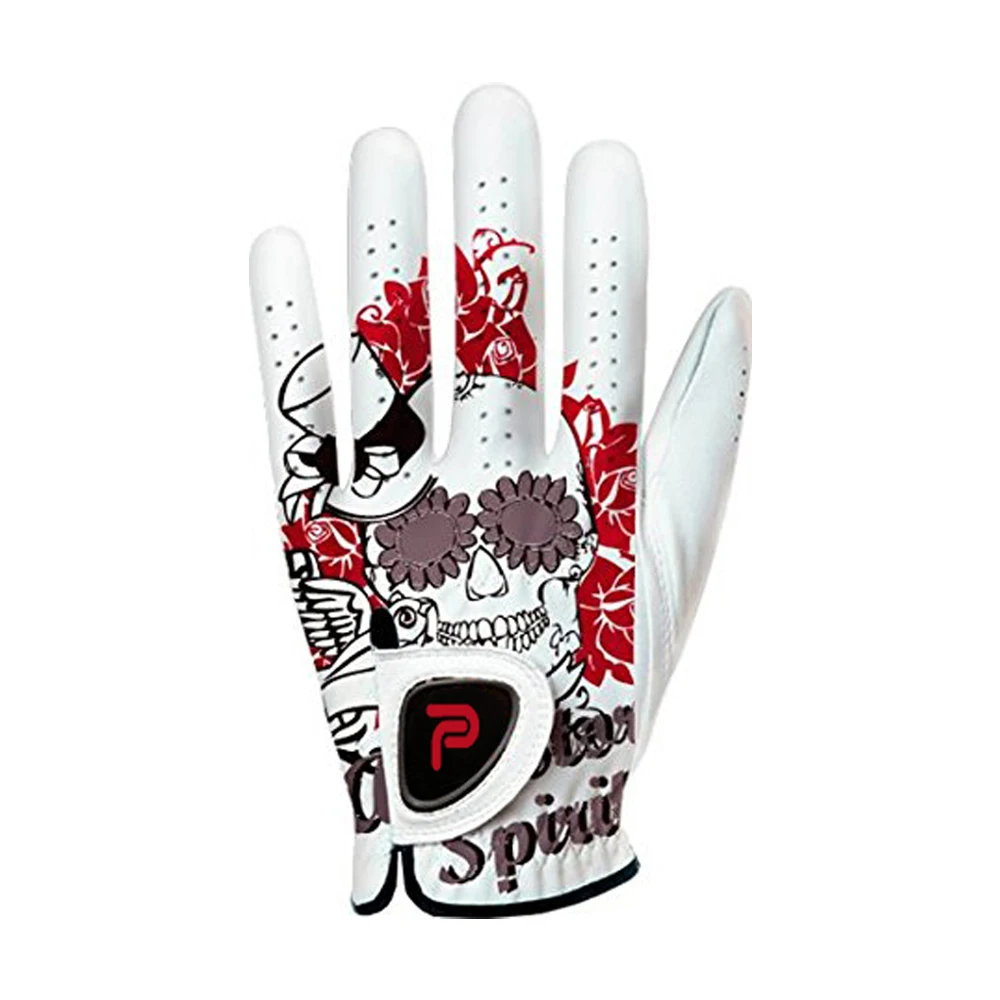 
Wholesale custom leather printing golf gloves 