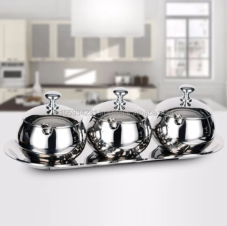 18/8 Stainless Steel Condiment pots or Seasoning Container for kitchen supplies