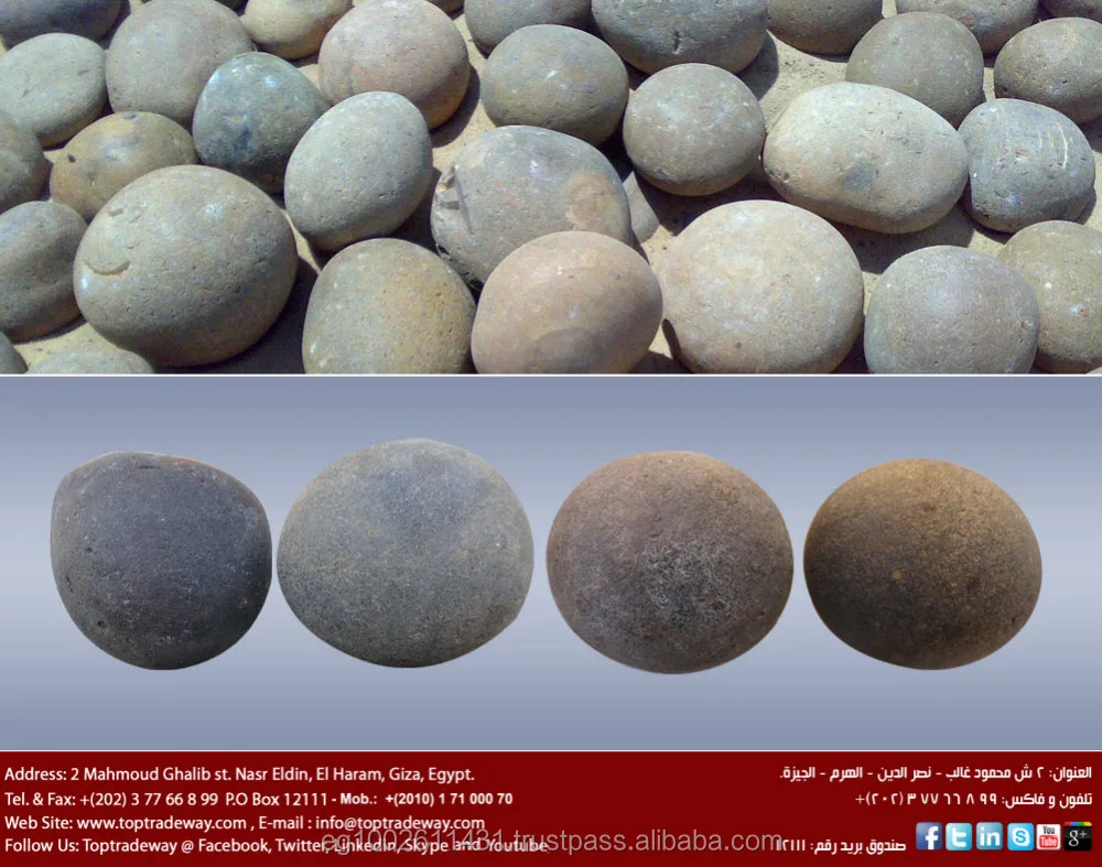 Шлифовальные шарики (кремниевые гальки как керамические шлифовальные материалы, SiO2>98.80%, твердость> 8, Размер 3:14 см)