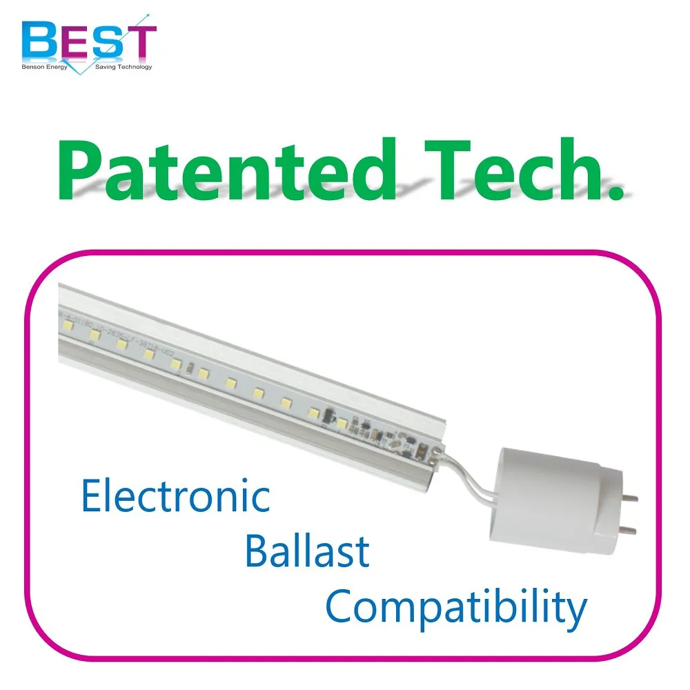 BSET ECGall T8 LED retrofit for replacing double end T8 2ft, 3ft, 4ft, 5ft FL, Hybrid function. with Ballast or without ballast