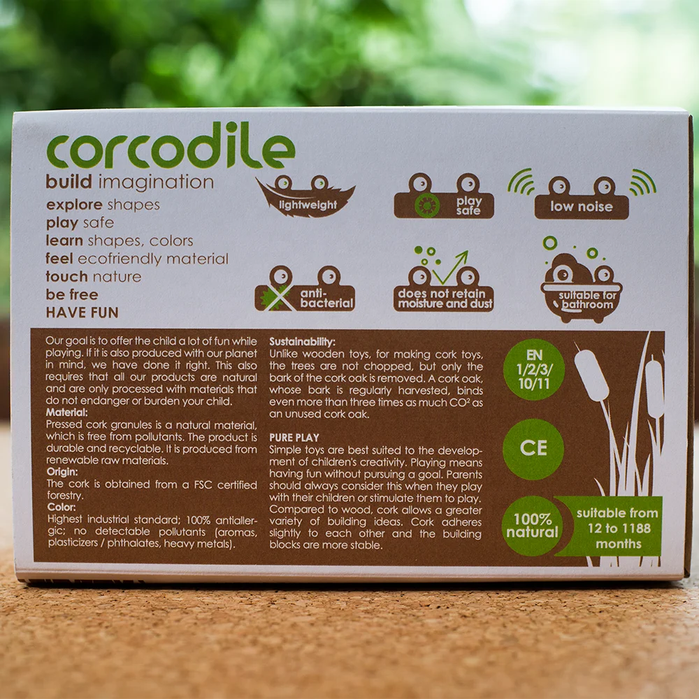 
Corcodile Rookie Set Cork Toys 100% Eco Friendly and Safe For 1 Years Old Kids 