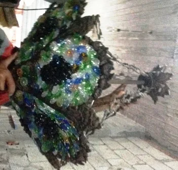 Artichoke shape french Art Nouveau chandelier