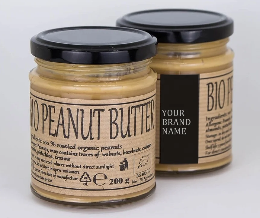 Органическое арахисовое масло с кожей (весь арахис), натуральный продукт | Частная торговая марка | Оптовая продажа | Сделано в ЕС