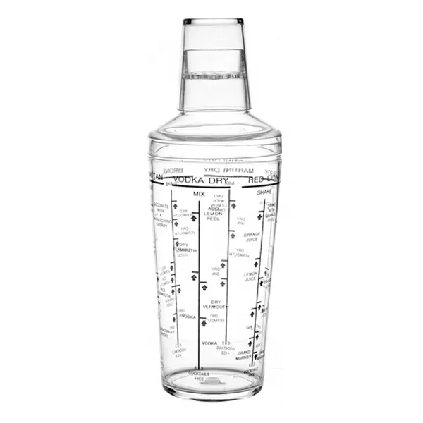 
500ml Plastic AS Acrylic Cocktail shaker 