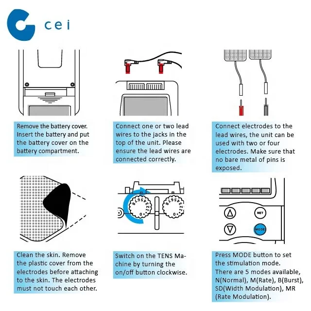 NEW Electric Handheld Massager Vibrator Physical Therapy Equipments Pain Relief Device TENS Machine