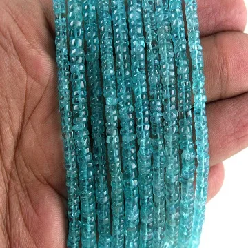 Natural Blue Apatite Gemstone Tyre Shape Smooth Beads 2019 Wholesale Manufacturer Genuine High Quality