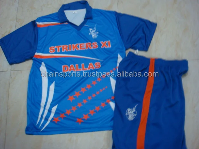 100% Polyester Custom Designed Sublimated Cricket Uniforms