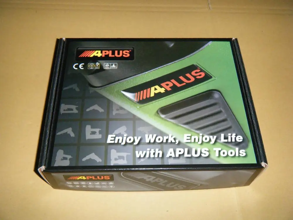 APLUS  72/16LN, 16mm , 12.7mm crown, 50mm LONG NOSE,Double trigger for safety, furniture air staple gun