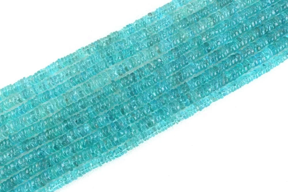 Natural Blue Apatite Gemstone Tyre Shape Smooth Beads 2019 Wholesale Manufacturer Genuine High Quality