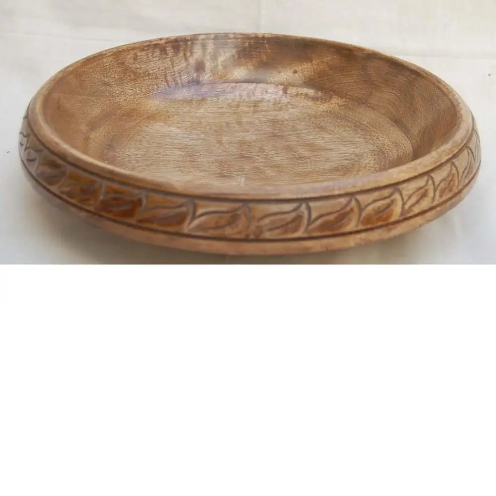 wooden round tray antique for home hotel restaurant spa and festive use kitchen round tray customized wooden trays round  plates