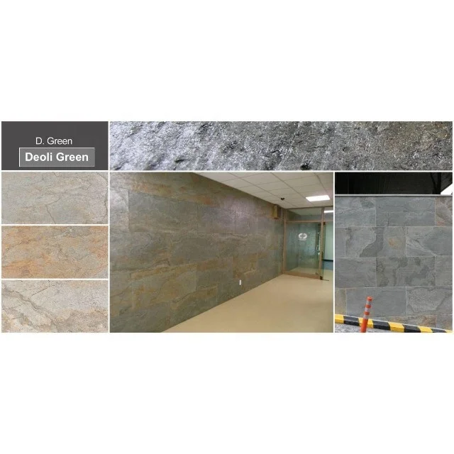 Most Popular In India Flexible Natural Deoli Green Slate Thin Flexible Veneer Sheet Exterior Wall Material